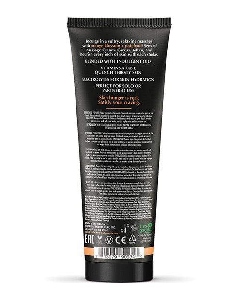 Wicked Sensual Care Orange Blossom &amp; Patchouli Massage Cream  - 4 oz