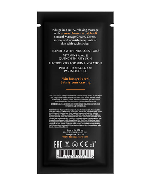 Wicked Sensual Care Orange Blossom &amp; Patchouli Massage Cream  - .34 oz