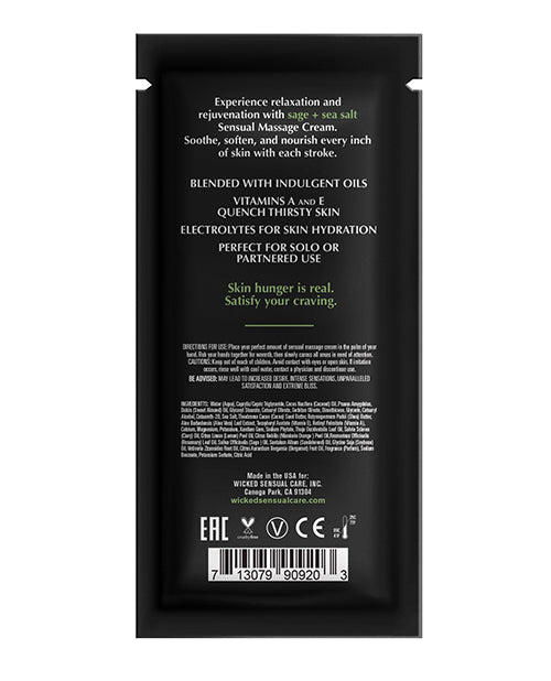 Wicked Sensual Care Sage &amp; Sea Salt Massage Cream  - .34 oz