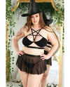 Play Spellbound Hat, Bralette, Skirt Panty Black 3X/4X