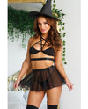Play Spellbound Hat, Bralette, Skirt Panty Black S/M