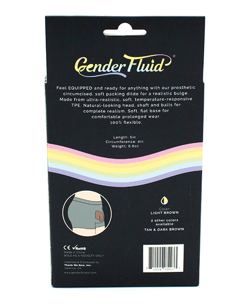 Gender Fluid 5&quot; Equipped Soft Packer - Light Brown