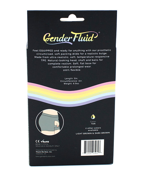 Gender Fluid 5&quot; Equipped Soft Packer - Tan