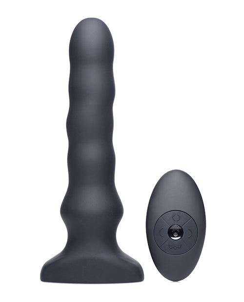 ThunderPlugs Silicone Vibrating &amp; Squirming Plug w/Remote - Black
