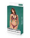 Teacher&#039;s Pet Baddie Schoolgirl Top w/Bow Tie &amp; Panty Red/Black M/L