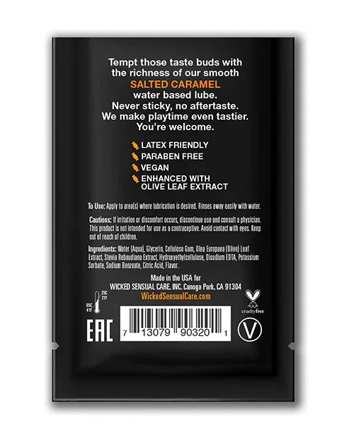 Wicked Sensual Care Aqua Water Based Lubricant - .1 oz Salted Caramel
