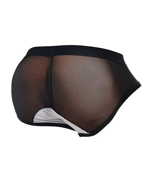 Male Basics MOB Maitre D Brief, Bow &amp; French Cuffs Black/White SM