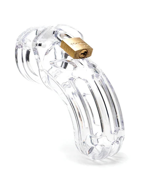 The Curve 3 3/4" Curved Cock Cage &amp; Lock Set - Clear