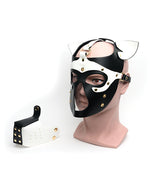 665 Bondage Pup Hood - O/S Black/White
