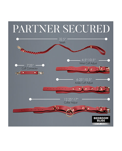 Bedroom Bliss Vegan Lover& Restraint Set - Red