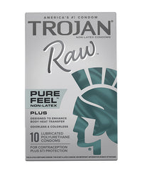 Trojan Raw Pure Feel Non-Latex Condoms - Pack of 10