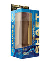 Shaft Flexskin Liquid Silicone 9.5 & Vibrating Curved Dong w/Balls - Oak