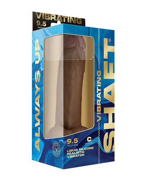 Shaft Flexskin Liquid Silicone 9.5 & Vibrating Curved Dong w/Balls - Oak