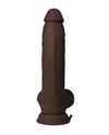 Shaft Flexskin Liquid Silicone 9.5 & Vibrating Curved Dong w/Balls - Mahogany