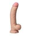 Shaft Flexskin Liquid Silicone 9.5 & Vibrating Curved Dong w/Balls - Pine
