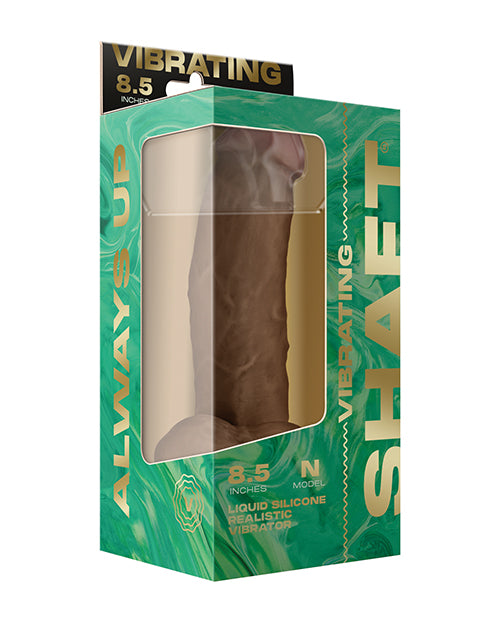 Shaft Flexskin Liquid Silicone 8.5 & Vibrating Side Curve Dong w/Balls - Oak