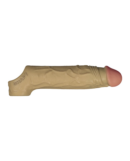 Shaft Flexskin Liquid Silicone 7.8&quot; Vibrating Sheath - Oak