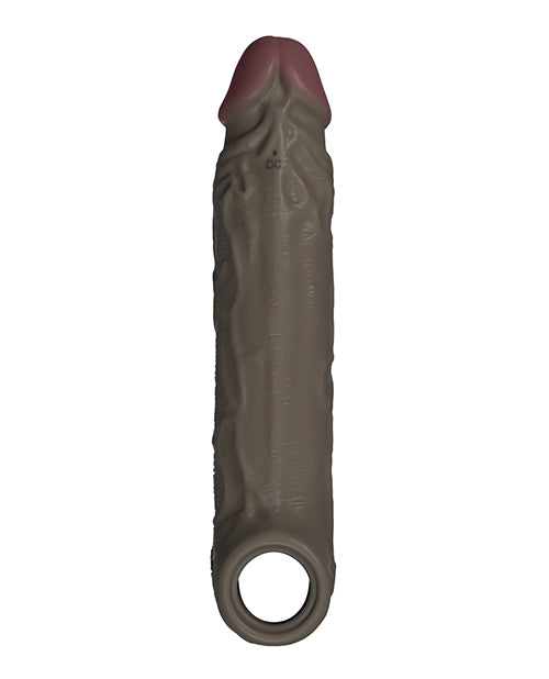 Shaft Flexskin Liquid Silicone 7.8&quot; Vibrating Sheath - Mahogany