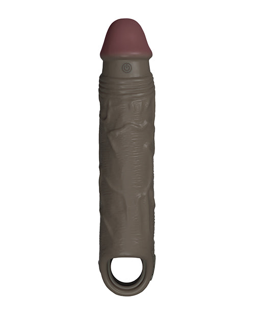 Shaft Flexskin Liquid Silicone 7.8&quot; Vibrating Sheath - Mahogany