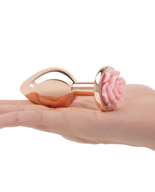 Gemsations 3 pc 2.75" + 3.25" + 3.75" Rose Metal Butt Plug Training Set - Rose Gold
