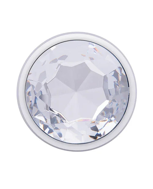 Gemsations 2 pc 3.25 & 3.7 Tapered Bling Bling Metal Butt Plug Training Set - Silver