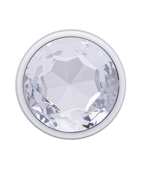 Gemsations 2 pc 3.25 & 3.7 Tapered Bling Bling Metal Butt Plug Training Set - Silver