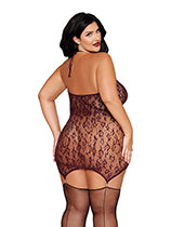 Leopard Pattern Seamless Gartered Chemise - Cherry Lacquer QN