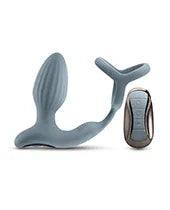 Renegade Pinnacle Cock Ring &amp; Gyrating Prostate Massager - Gray