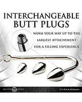 Master Series Anal Hook Trainer w/3 Plugs - Silver