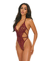 Lina Lace Halter Teddy - Zinfandel S/M