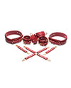 Master Series Crimson Captive Thigh, Wrist, Ankle Hog Tie Restraints - Red
