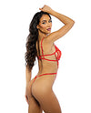 Baroque Heart Embroidered Lace Teddy - Red MD