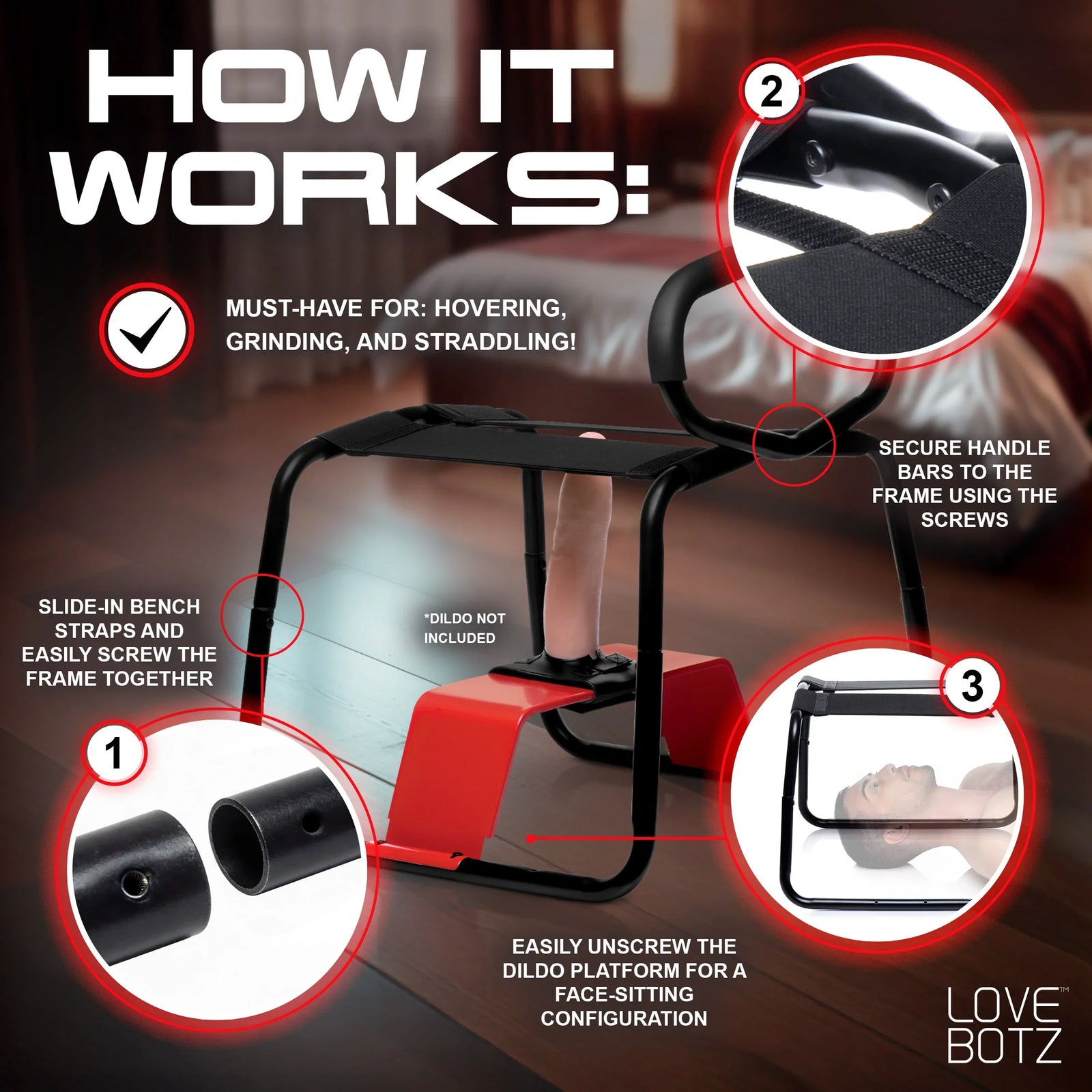 Bangin Bench EZ-Ride Sex Stool with Handles