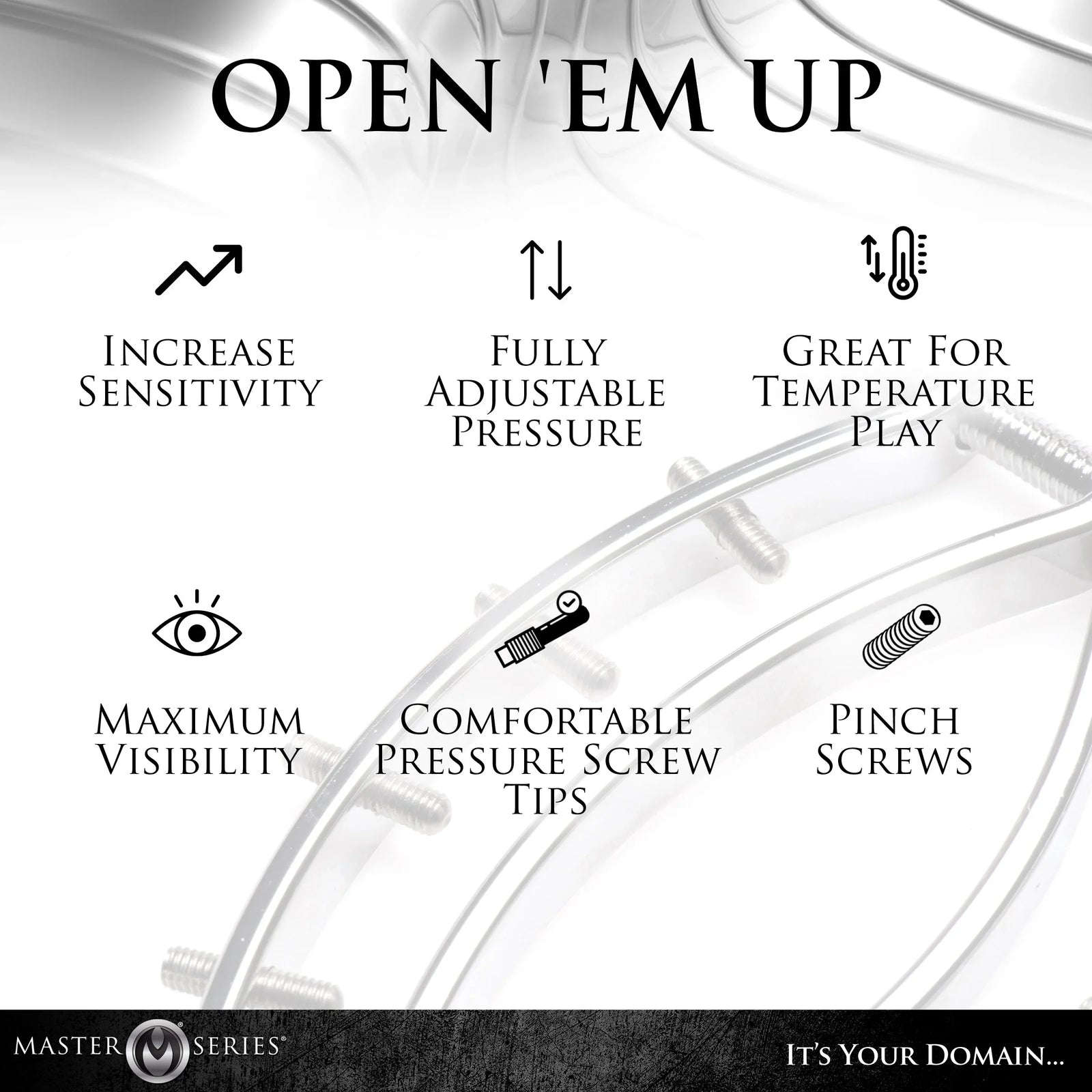 Spread Em Stainless Steel Poker Labia Clamp with Adjustable Pressure Screws