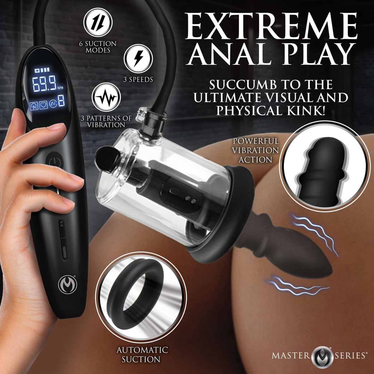 Rosebud Driller Deluxe Set Vibrating Silicone Rosebud Pump