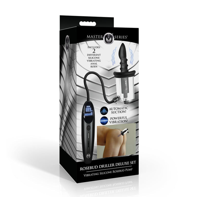 Rosebud Driller Deluxe Set Vibrating Silicone Rosebud Pump