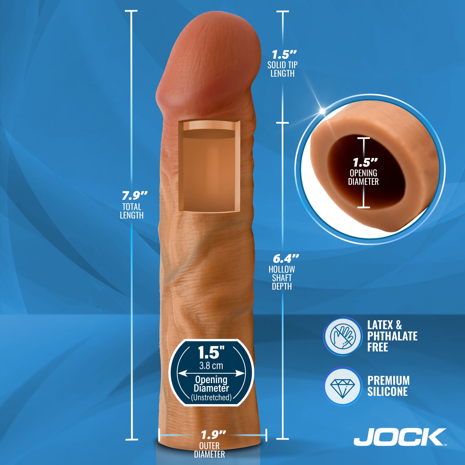 Enhancers 1.5" Silicone Penis Extension Sleeve - Medium