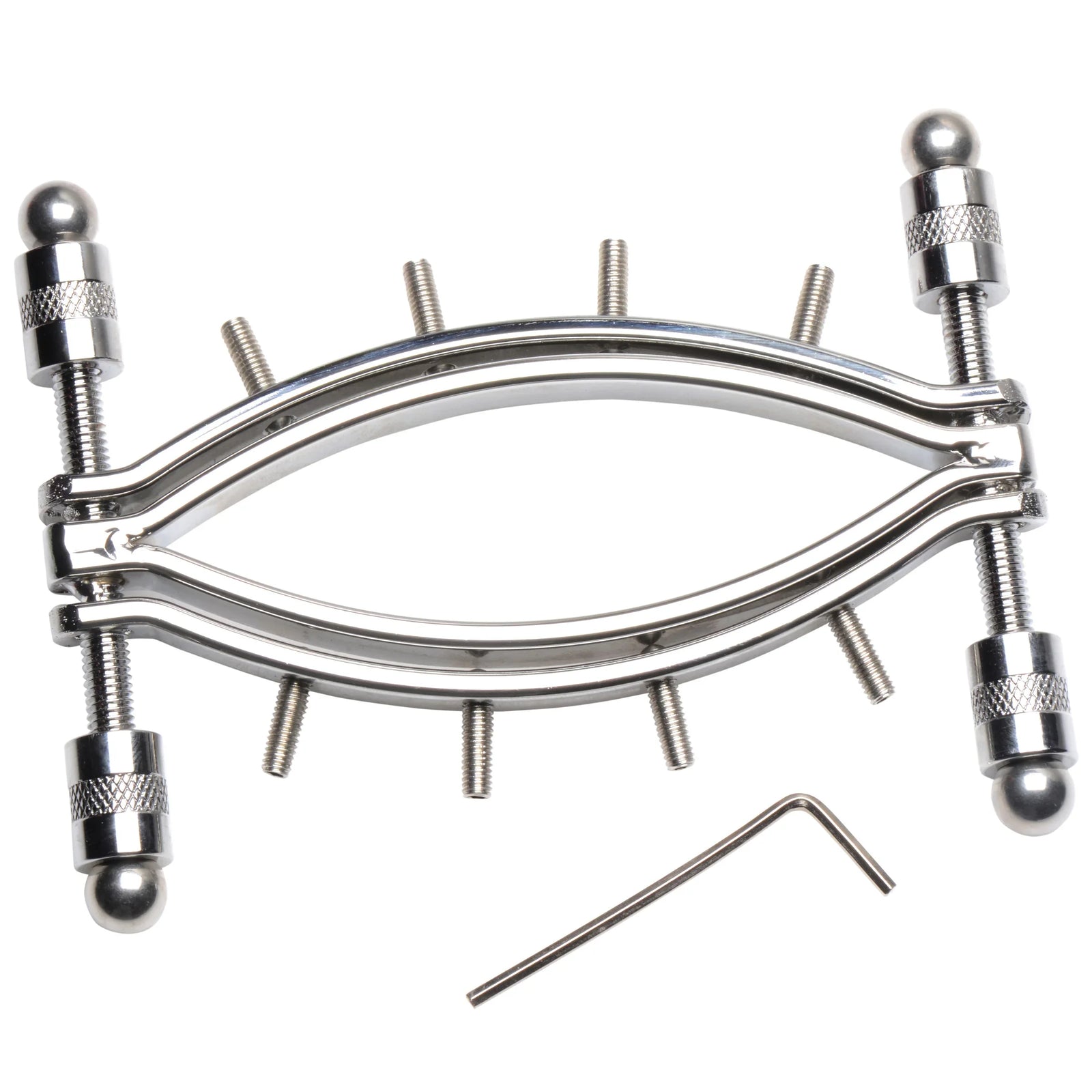Spread Em Stainless Steel Poker Labia Clamp with Adjustable Pressure Screws