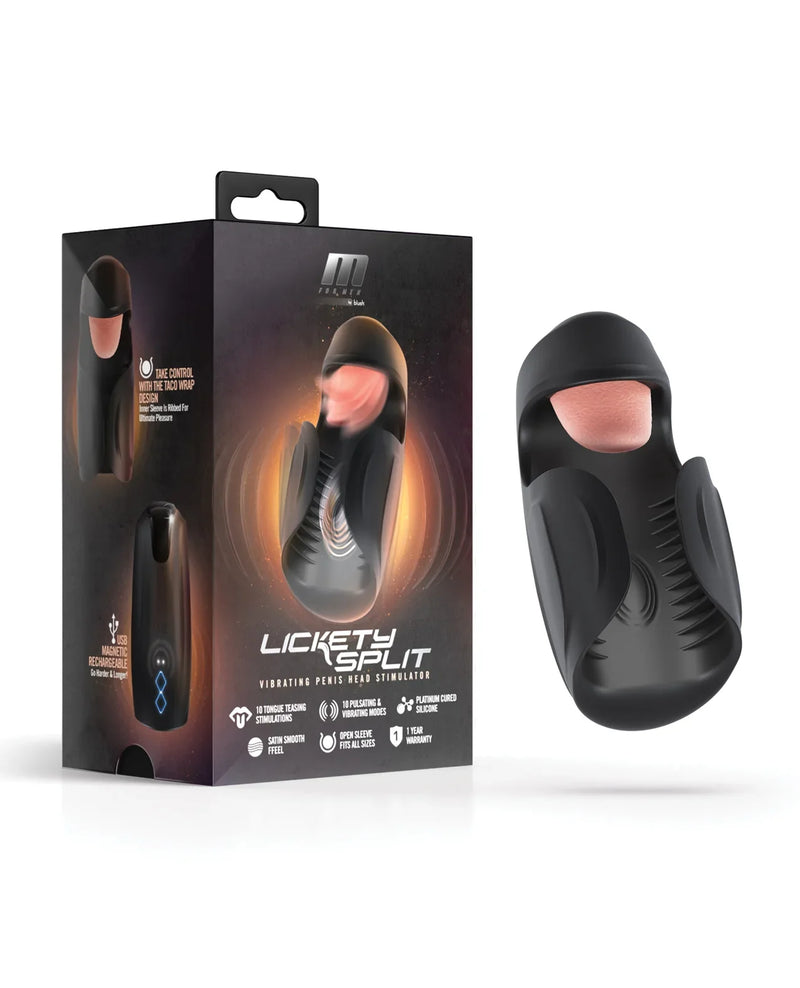 Blush M For Men - Lickety Split - Vibrating Penis Head Stimulator - Black