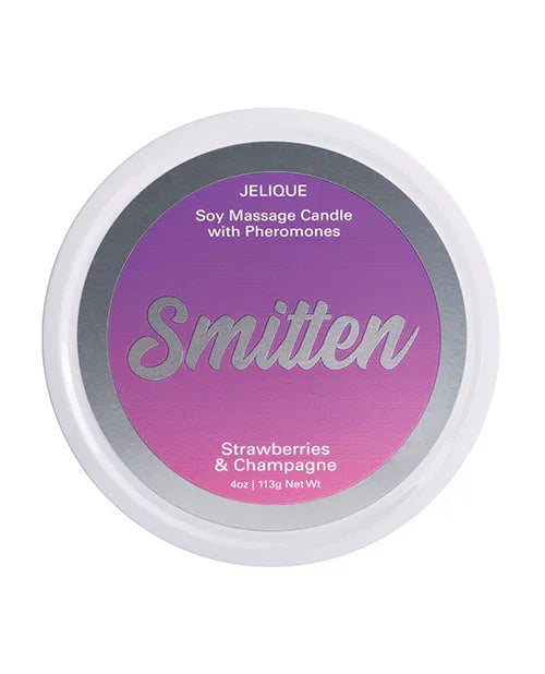 Jelique Massage Candle - 4 oz Smitten Strawberry &amp; Champagne