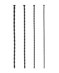 Shots Ouch Beginner Urethral Sounding Silicone Spiral Screw Plug Set - Black