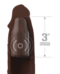 Fantasy X-tensions Elite Sleeve Vibrating 3 Inch Plug w/Remote - Brown