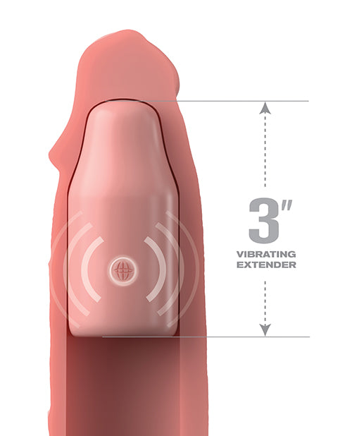 Fantasy X-tensions Elite Sleeve Vibrating 3 Inch Plug w/Remote - Light