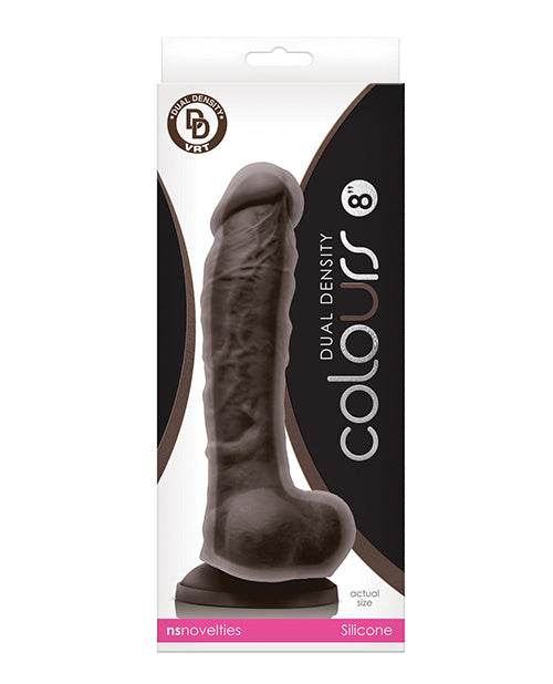Colours Dual Density 8 Dildo - Dark Brown