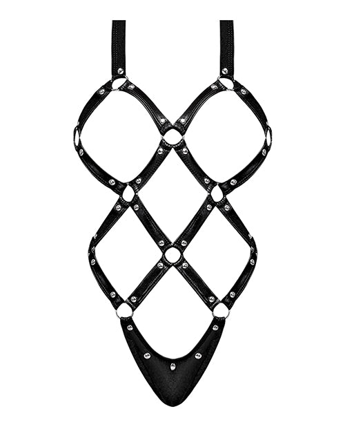 Lust Contessa Cupless Strappy Brazilian Teddy Black S/M