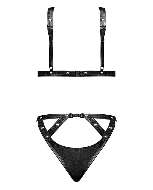 Lust Contessa Cupless Strappy Brazilian Teddy Black L/XL