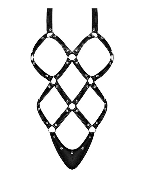 Lust Contessa Cupless Strappy Brazilian Teddy Black L/XL
