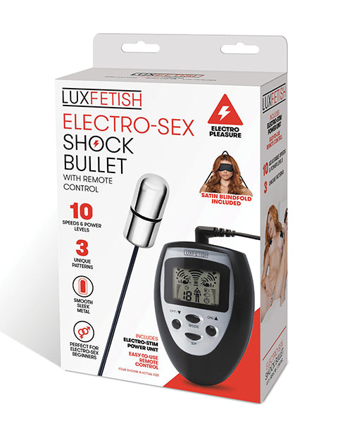 Lux Fetish Electro Sex Shock Bullet w/Remote and Blindfold