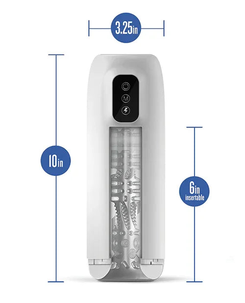 Blush M for Men Robo Bator Powered Vibrating Stroker - White