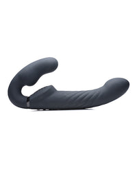 Strap U 10x Swirl Ergo-Fit Inflatable & Vibrating Strapless Strap On - Black